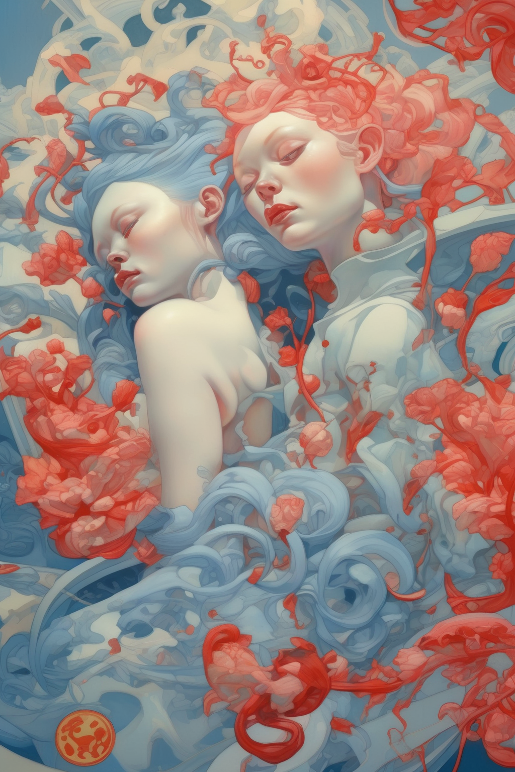 00279-3136867358-_lora_James Jean Style_1_James Jean Style - show me how life is passing, how we struggle in life, how reality is changing in sty.png